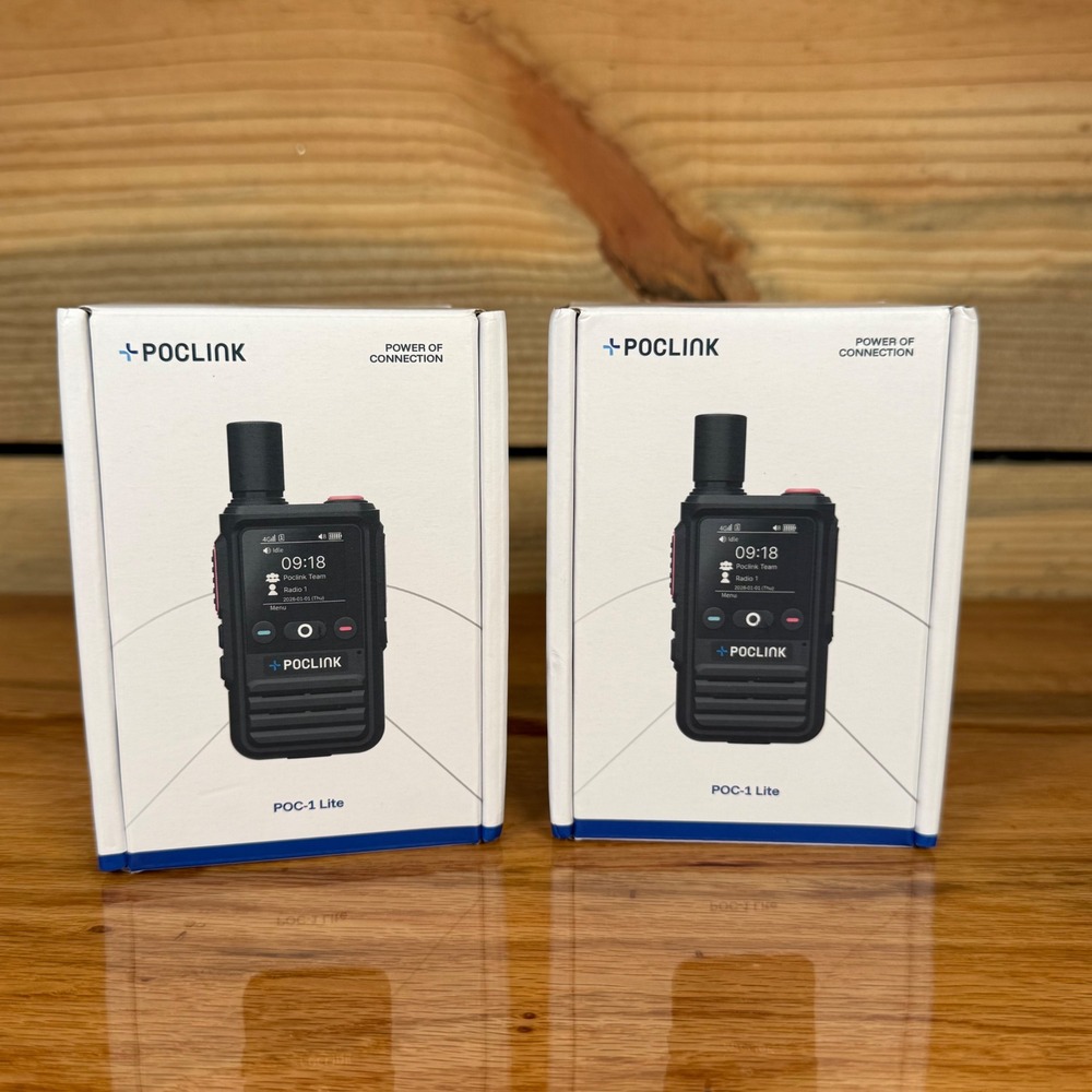 Set of 2 POCLINK POC-1 Lite 4G LTE PoC Walkie Talkie Radios Black New